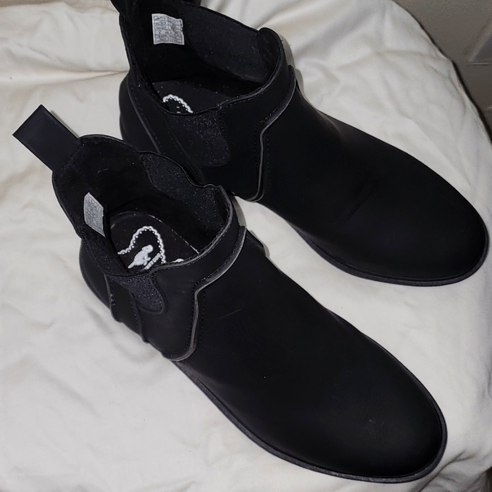 Black Leather Ankle Boots